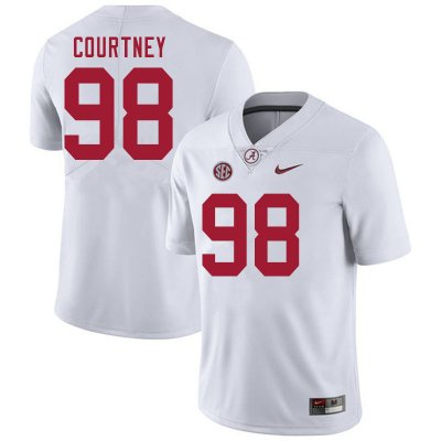 NCAA Men's Alabama Crimson Tide #98 Will Courtney Stitched College 2020 Nike Authentic White Football Jersey CR17H03SW